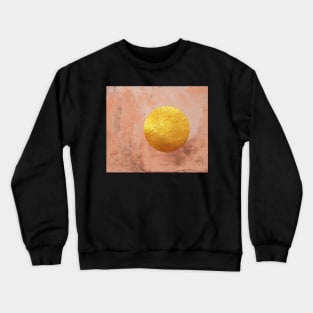 Beige concrete texture with golden moon Crewneck Sweatshirt